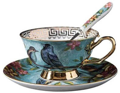 SDA287MZ Kaffeetassen Hochfarbiges Tassen- und Untertassen-Set aus Keramik, Exquisite Retro-Britische Teetasse, Teeservice, Europäische Kaffeetassen Kaffeeservice