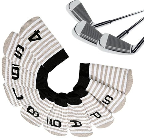 Set copertura mazza da golf - Copri testa conducente, protezione per la testa mazza da golf 10 pezzi | Copertura in legno da fairway, copricapo da golf a forma di calzino lavorato a maglia per ferri,