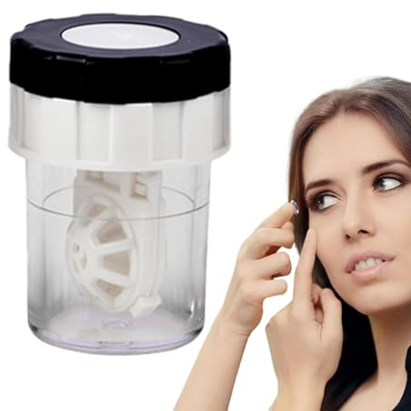 Estuche de limpieza de lentes de contacto, Estuche giratorio para lentes | de contacto,Arandela manual para lentes de contacto con rotación | Contenedor portátil para máquina de limpieza de lentes de