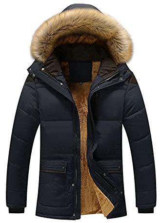 Generisch Schwarze Fleecejacke Fleecemantel mit Kapuze, langärmelig, warm, farblich passende Jacke Mit Heizung Herren Winter Jacke Herren Polo Winterjacke Herren gefüttert