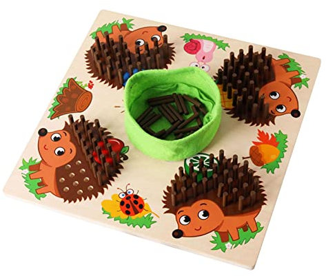 Children's Puzzle Game Hedgehog Peg Board for Family Party Game Preschool