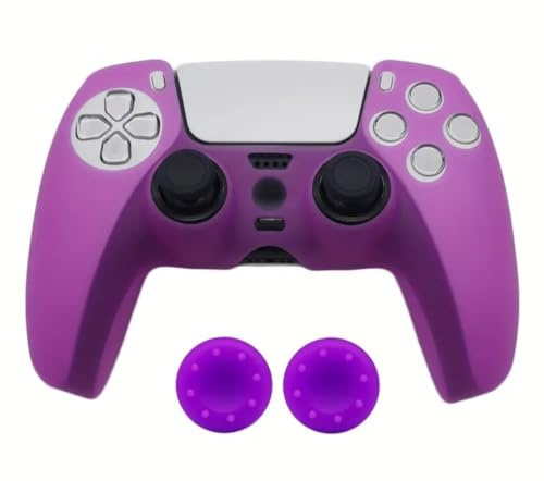 Funda de silicona para PS5 Joystick Funda Skin Antideslizante Cubierta Goma Protectora para PS5 Controller & Cubiertas para Palancas Analógicas (Morado)