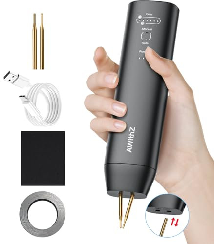 Punktschweißgerät für Akkus, AWithZ Punktschweißgerät H1-P,mit Ersatzschweißnadel,Automatischer und manueller Modus für DIY,18650 akku reparatur