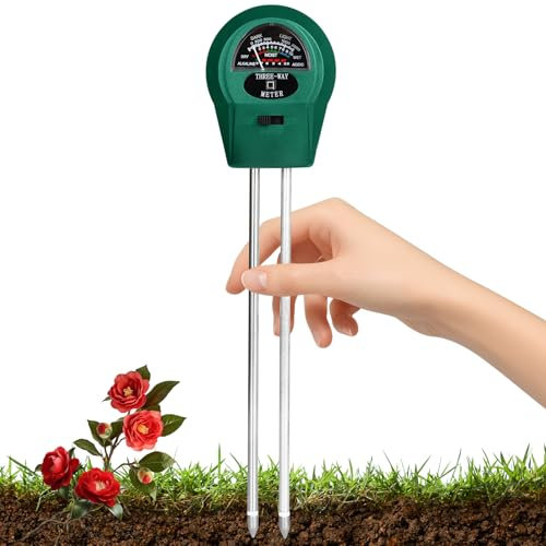 GeeRic Misuratore di Terreno 3 in 1 Contatori del Suolo Tester di umidità del Terreno/Luce/PH Multifunzionale Strumento Misuratore per Piante in Vaso/Fiori/Fattoria/Giardinaggio Senza Batteria.