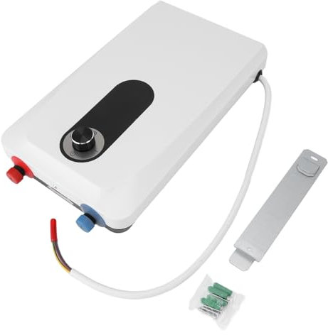 Calentador Agua sin Tanque, 5500W Mini Calentador Agua Caliente Instantánea Montada en la Pared Debajo Fregadero para Baño Cocina Apartamentos, Portátil, Calefacción Rápida