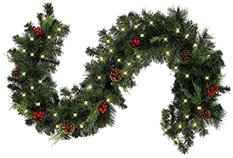 Guirnalda de árbol de Navidad de 1,8/2,7 m, iluminada, para decoración de pared, suministros de decoración de pared para decoración de fondo de mundo de hadas