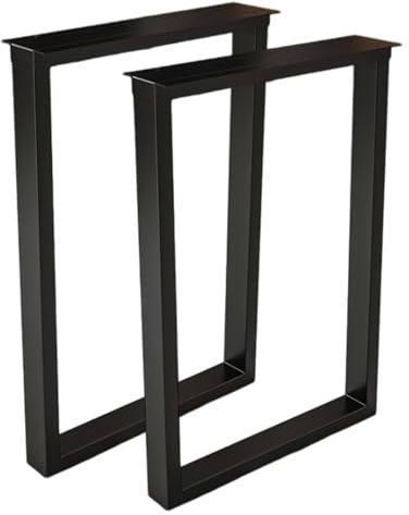 Set di 2 gambe per tavolo in metallo resistente, tubo in acciaio industriale, per mobili fai da te, tavoli da pranzo e tavolini da lavoro (nero, 50 cm)