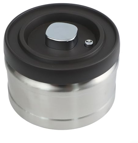 ZWEquipint Recipiente de almacenamiento de granos de café de acero inoxidable, con sellado al vacío a presión, tarro hermético para cocina, para frutas secas de grano de té (plata, 750 ml)