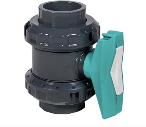 Fitvalf PVC U Kugelhahn, 63 mm (2 Zoll) 2 Wege Absperrhahn mit Klebemuffe Robuster Kugelschieber für Pool, GEMAS Teich & Bewässerungssysteme Hochdruck Ventil PN16