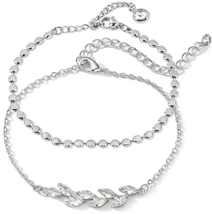 Walkinbear Anklets for Women, Waterproof Anklet Comfortable Lightweight Foot Chain Adjustable Layered Foot Jewelry for Summer Beach Daily Party Birthday, Ideal Gift for Women