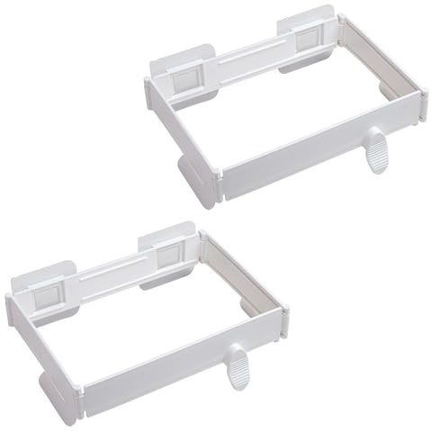 DHER Support de Sac Poubelle Pliable 2 pièces, Support pour Sac Poubelle Support Portable Support pour Sac Poubelle pour Portes d'armoires Support de Sac en Plastique Résistant aux odeurs (Blanc)
