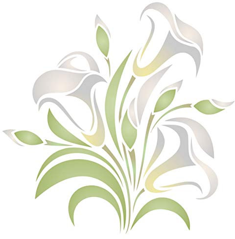 Calla Lily Stencil, 16.51 x 16.51 cm (S) - Flower Floral Arum Lilies Stencils