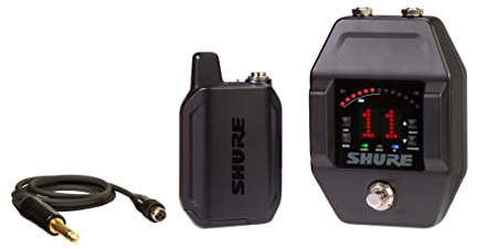 Shure GLXD16+ Sistema inalámbrico Digital de Doble Banda Pro, Guitarra y bajo, duración de batería de 12 Horas, Alcance de 100 pies, Incluye Cable de Guitarra WA305 Premium con Conector