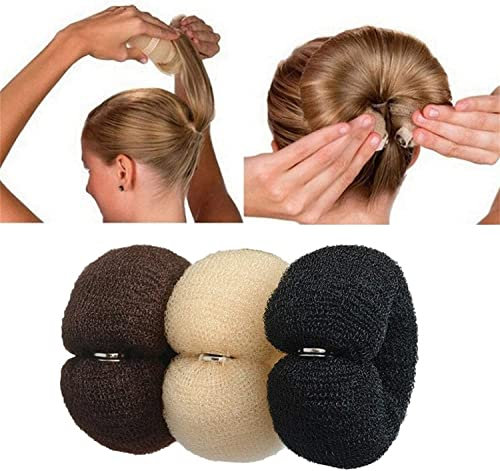 KIANSLA Haar Klammern Haarstyling Frisurhilfe Set Haarschmuck Haarkissen Rolle Knotenkissen Haarknoten for Kinder Mädchen Frauen 3 STÜCKE