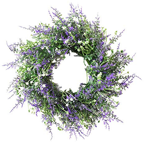 40cm Türkranz Frühling Künstliche Bunter Dekorative Blumenkranz, Wandkranz Haustür Künstliche Blume, Outdoor Frühlings Und Sommerkränze Deko Kranz Eukalyptuskranz Für Zu Hause (Stil C)