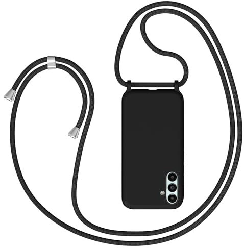 Coqinen Mobile Phone Lanyard for Samsung Galaxy A54 5G, Case With Strap, Necklace, Cord for Hanging, Protective Case With Strap (Black)