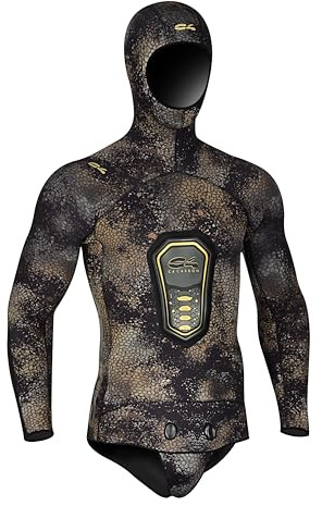C4 Muta CAMO SKIN - Muta Subacquea Due Pezzi per Pesca Subacquea – Neoprene certificato senza Ftalati e Latex - Giacca e Pantaloni venduti separatamente (5 mm, Giacca Taglia 5)