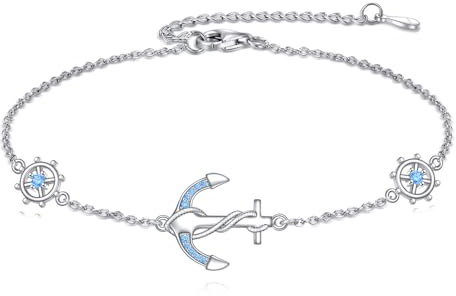 ONEFINITY Anchor Bracelet for Women 925 Sterling Silver Rudder Bracelet Nautical Sailor Anchor Jewellery for Mom Women