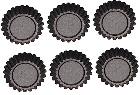 Ipetboom 6 pezzi Stampi per Crostatine Forma Fiore Acciaio Al Carbonio Antiaderenti per Dolci Muffin Torte e Crostate Facili da Sformare Forno e Cottura Al Vapore