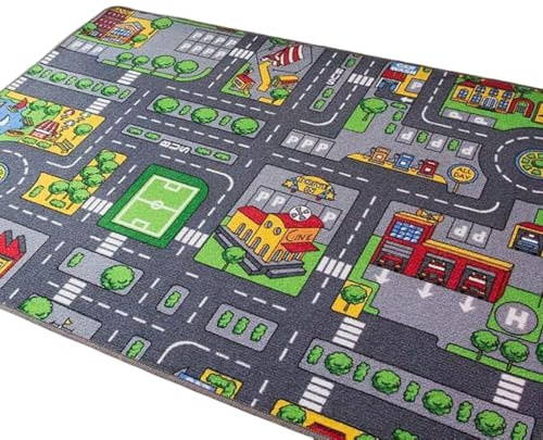 drburpily Kindermatte Bildung Krabbelteppich Spielzeug Straße Spiel Dekorative Spaß Entwicklung Anti und absorbierende Zimmer Zimmer, 80x120cm
