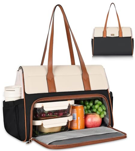 Jetviivid 15.6 Zoll Laptoptasche mit LunchFach, 2-in-1 Groß Lunchtasche Handtasche, Aktentasche Wasserdicht, Bürotasche für Arbeit, Büro, Business