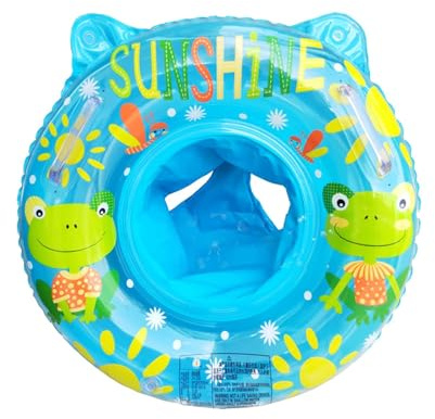 Moocuca Baby schwimmring, Schwimmsitz Kinder mit Cartoon-Print, Schwimmreifen Baby für Kinder von 18 Monaten bis 3 Jahren, Schwimmhilfe für Jungen und Mädchen (Blau)