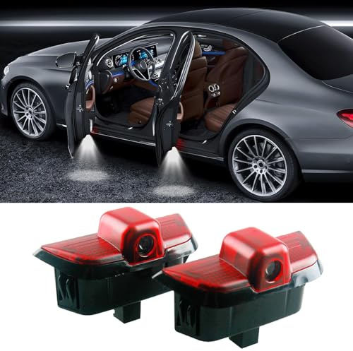 SSBOX Car Door LED Logo Projector Courtesy Lights for Mercedes C-Class W204, 4K-HD Ghost Shadow Welcome Lights, 2 Pcs (MB Star+AMG)