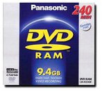 Panasonic LMAD240E DVD-RAM disc - 9.4GB, double sided with cartridge