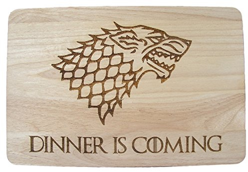 Game of Thrones Gift Got Wooden Chopping Cutting Cheese Board Place Mat Dinner is Coming Winter Wolf Cooking Baking Present