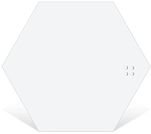 banjado Glas Magnettafel (40 x 35cm) - Magnetwand Glas - Magnetpinnwand als Memoboard - Pinnwand Magnettafel Küche, Büro, Kinderzimmer in der weiß