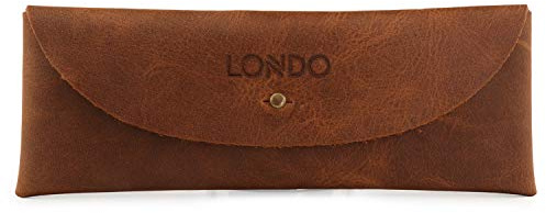 Londo Astuccio in Vera Pelle con Chiusura a Bottone – Porta Matite, Pencil Case, Astuccio per Scuola, Porta Penne, Astuccio Multifunzionale
