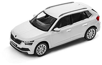 Skoda 658099300S9R Kamiq modellbil 1: 43 månvit tillbehör miniatyr