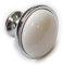 Pomo de cromo pulido y blanco de 34 mm de diámetro para armarios de cocina | Dormitorio | Baño | Muebles