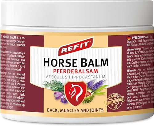 Refit Horse Balm XXL 500 ml | Gel Anti-Douleur Extra, combinaison équilibrée de tourbe et d'herbes, châtaigne, pour le dos, les muscles, pour la circulation sanguine et la régénération