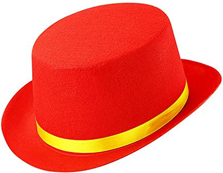 W WIDMANN MILANO Party Fashion 13991 - Clown-Hut, für Kinder, Rot-Gelb, Zylinder aus Filz, Hut, Mütze, Kostüm, Karneval, Mottoparty