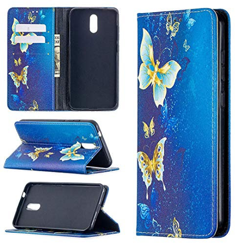 Nokia 2.3 Hülle, SATURCASE Schönes PU Lederhülle Eingebauter Magnet Brieftasche Kartenfächer Standfunktion Handy Tasche Schutzhülle Handyhülle Hülle für Nokia 2.3 (BK-5)