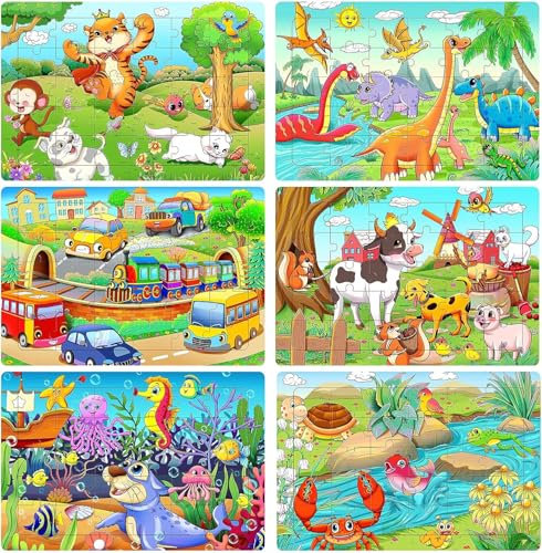 (6 Puzzles *30 Stück) Holz Puzzle 30 Stück Puzzle Gehirntraining Spielzeug für Kinder, teilige Bunte Holzpuzzles für Kinder im Vorschulalter Lernspielzeug Puzzle für Kinder ab 3 Jahren