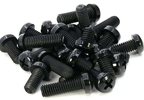 CONPHERON Pernos de Nailon, Tornillos de Máquina de Cabeza Redonda Cruzada de Plástico, Negro Nailon,M4x10 mm,50 pcs