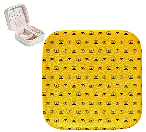 Boîte de rangement à bijoux en cuir PU - Petite boîte à bijoux - Motif pot de miel - 800 x 800