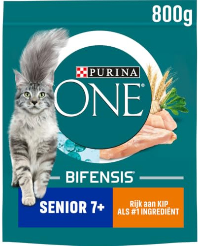 PURINA ONE Senior med kyckling kattmat 800 g (4 väska; 3,2 kg)