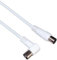 PremiumCord Cavo Antenna TV Coassiale 20m, 75 Ohm, Iec Maschio-Femmina 90°, Schermato - Per DVB-C, DVB-T/T2, 4K UHD 2160P, Full HD 1080P 3D, Colore Bianco