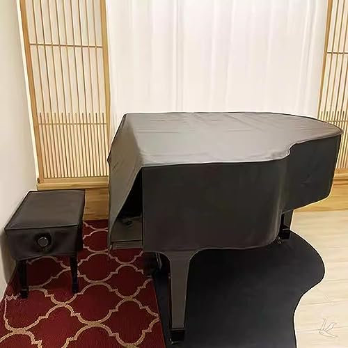 flügel Klavier Abdeckung Schutzhülle für Grand Piano Leder Triangle Piano Cover - Staub- und wasserdicht Kirche Grand Piano Abdeckung mit Hockerbezug(A,160cm/63in)