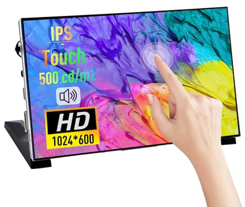 GeeekPi 7-Inch Capacitive Touchscreen Monitor - 1024x600 IPS LCD Display with Dual-Speaker, HDMI Portable Monitor for Raspberry Pi 5/4B/3B+/3B/B+/Zero/400, Win11/10/8, BPi M5/M2 Zero