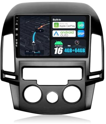 BXLIYER Android 14 Autoradio pour Hyundai I30 (2006-2011)- 2 DIN 9 Pouce - Caméra arrière GRATUITES - Soutien Dab Volant WLAN Carplay Android Auto Split-Screen Bluetooth Mirrolink