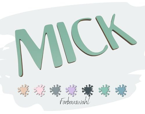 8 cm Holzbuchstaben personalisiert – Namensbuchstaben für Kinderzimmer & Tür | Kinderzimmerdeko Jungen & Mädchen | Geschenk zur Geburt, Taufe oder Geburtstag | inkl. Klebepads (MINT)