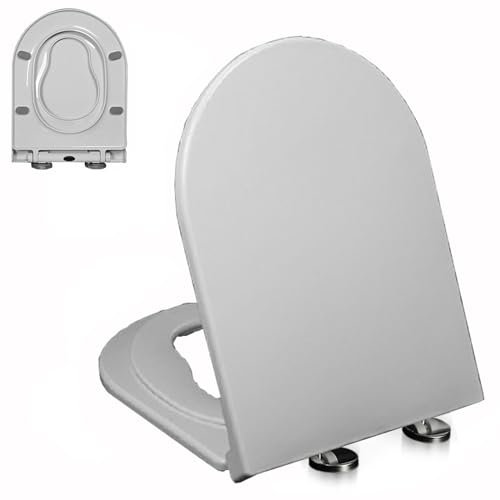 MMUNNA WC-Sitz mit Kindersitz-Toilettendeckel Klodeckel mit Absenkautomatik und Quick-Release-Funktion, Familien Toilettensitz mit Verstellbaren Scharnieren und Magnethalterung, U-Form, PP, Weiß,02Y
