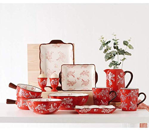 Service de Table en céramique de Couleur sous glaçure, 12 pièces, Vaisselle en Porcelaine, beauté Orientale, Cadeaux de Pendaison de crémaillère de Mariage