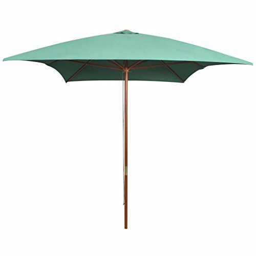 ShCuShan Sonnenschirm 200x300 cm Holzstange Grün Golf Trolley SchirmstäNder Angelschirm