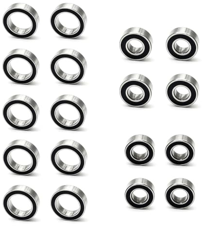 16pcs RC Ball Bearings Kit 5x10x4mm 5x11x4mm 8x12x3.5mm Rubber Sealed Compatible with Tamiya TT-02 TT02 1/10 RC Parts