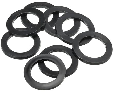 PATIKIL 8pz Rondelle Piatte in Gomma M30, Rondella Piatta 30mm ID x 39mm OD x 3mm Spessore Anello Tenuta Separatore Guarnizione per Tubo Rubinetto Tubo Acqua Bullone Fissaggio, Nero